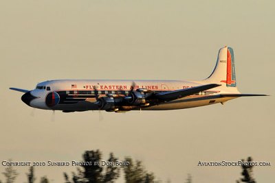 Historical Flight Foundations's restored Eastern DC-7B N836D flyby aviation stock photo #6384