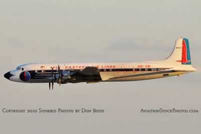 Historical Flight Foundations's restored Eastern DC-7B N836D flyby aviation stock photo #6387