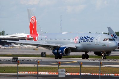 2012 - jetBlue A320-232 N605JB rolling out on runway 13 at FLL aviation airline stock photo #1698
