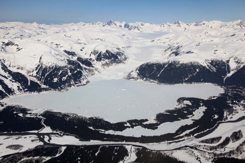 Stikine River & Great Glacier, View NW <br> (StikineAM042909--_006.jpg)