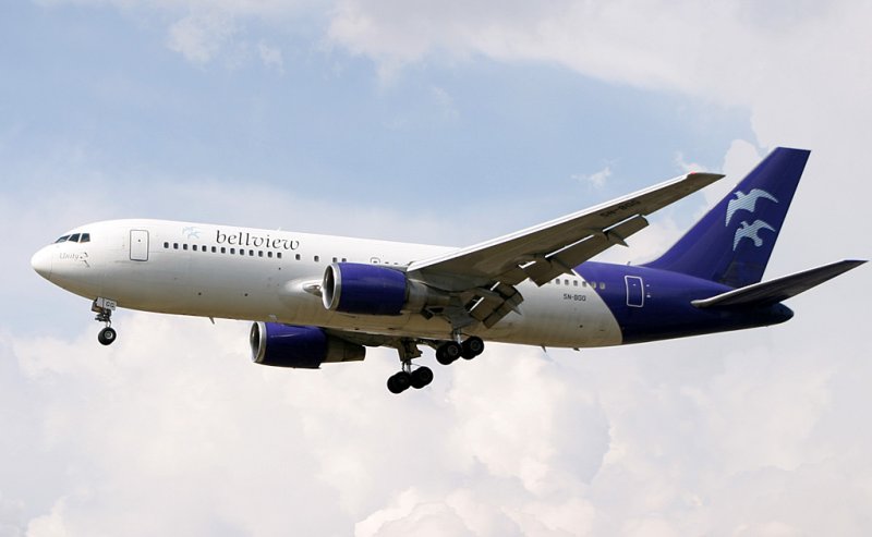 Bellview 767-200 approaching LHR 27L