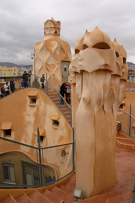 Close up of the chimney on the roof of Casa Mila