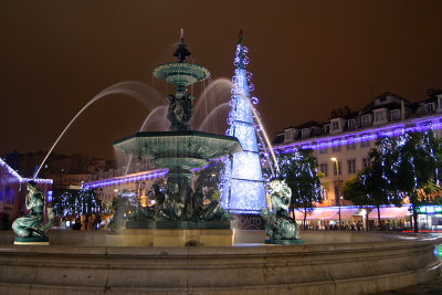 Fountain at Praca Dom Pedro IV, Lisbon