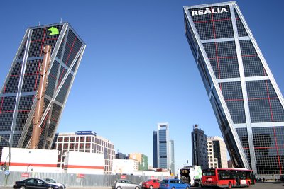 New leaning office towers of Madrid