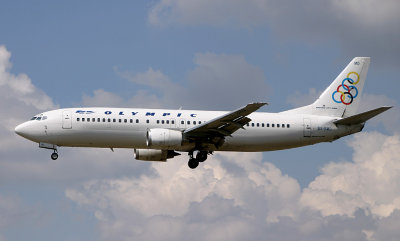 Olympic 737-400 approaching LHR 27L, June 2009