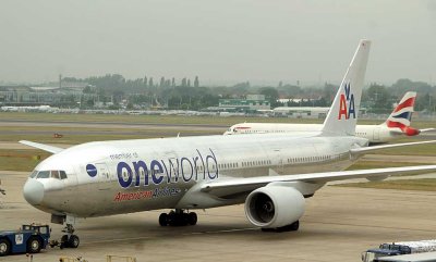 AA's bare skin One World 777-200
