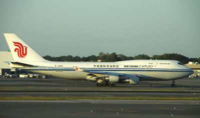 Air China 747-400F leaving JFK cargo area, Sep 2010