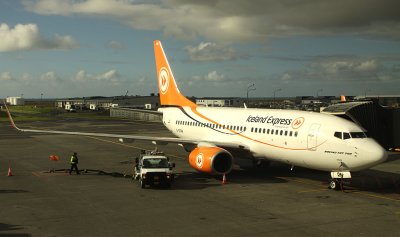 Iceland Express 737-700 waiting at its gate, KEF, Sep 2010