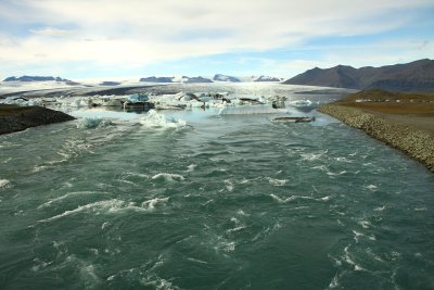 Glacier water feeds into the Atlantic