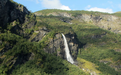 Waterfall as seen from the Flam Railroad