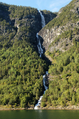 Water falls into the fjord