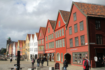 The old Brygge buildings in Bergen waterfront
