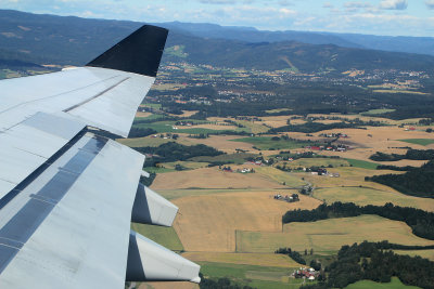 Norwegian country side soon after take off from Oslo