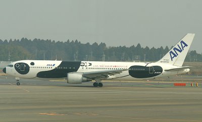 All Nippon 767-300 in the special panda color scheme