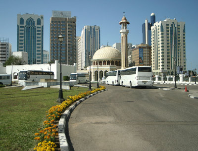 Mosque and highrises