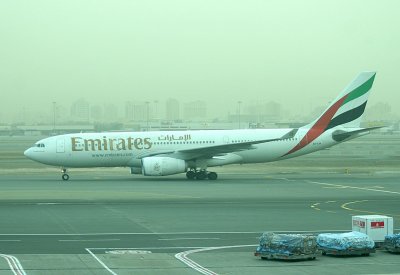 Emirates A-330 taxi towards DXB runway, Feb 2008