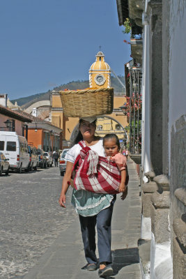 Woman with baby in Antigua, Guatemala
