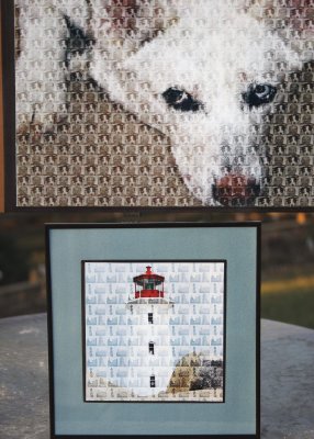 Collages made from 2 to 4 different pictures (i.e., one of Allie is made up of smaller pics of Joe and Howard; lighthouse=4)
