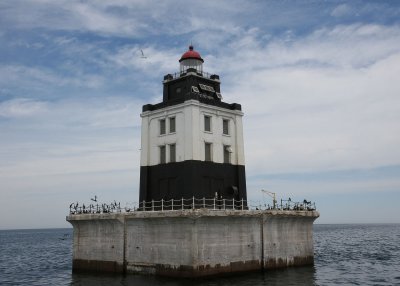 Poe Reef lighthouse was in pretty good shape-except for the mess made by the cormorants nesting there.