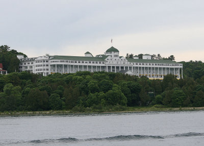I took a ferry to Mackinac Island, where there are no cars - but one heck of a lot of tourists!!! This is the Grand Hotel.