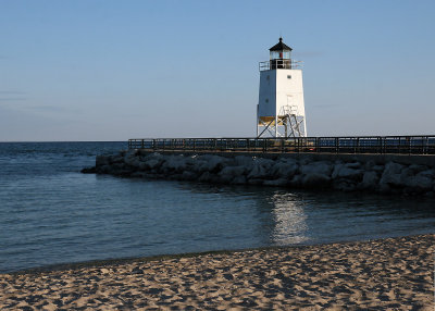 Charlevoix south of Petoskey has a very basic light.