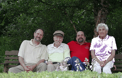 Gene, Harry, Howard and Janet outside Howard and Ruth's house in Silver Spring.