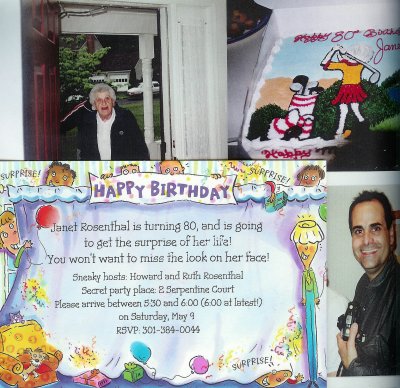 In May 1998 we give Janet a surprise party for her 80th birthday. West Coasters Martha and David fly in to surprise her.