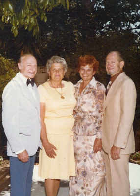 Janet goes to CA in June 1976 for Claudia's wedding (shown with Martha and Mike).