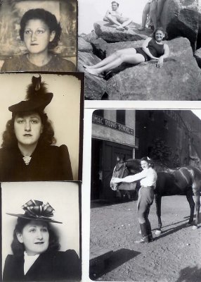 Young Janet: Top left picture is dated 1935, top right 1939 at Coney Island, others undated.