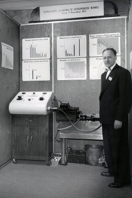 Dr. Harry lectures on his ultrasound research (later published) at the 1948 AMA annual convention in NYC