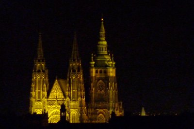 St. Vitus Cathedral (part of castle) - glad Howard's point & shoot could take these pics - cathedral was awesome at night!