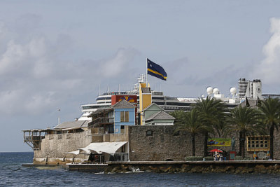 I bid cheap and got the Renaissance Hotel in Rif Fort.  This was taken our last day, and shows fort and a visiting cruise ship.