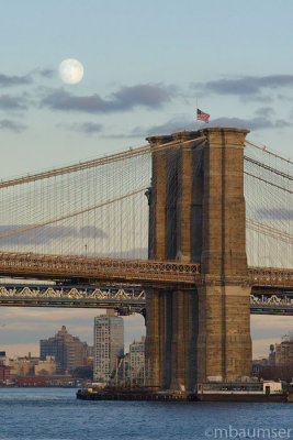 Moonrise Over Brooklyn Bridge
