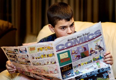 Well, at least he's reading.