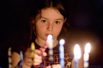 Lighting Hanukah Candles