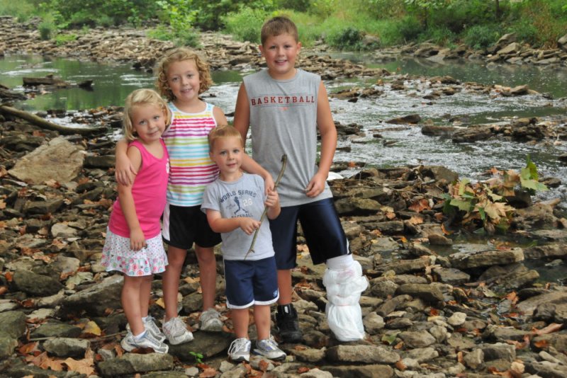 Hunting Fossils below the dam at Hueston Woods State Park