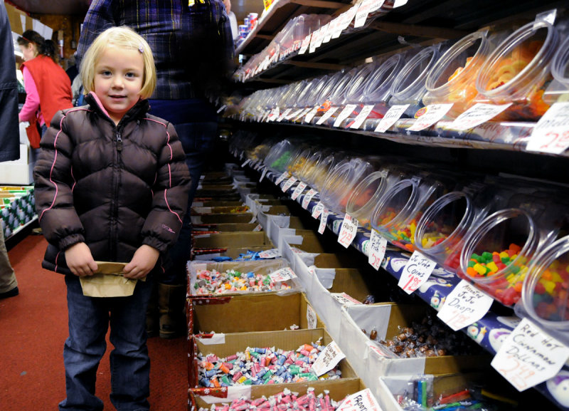 Macey trying to decide which ones to add to her bag