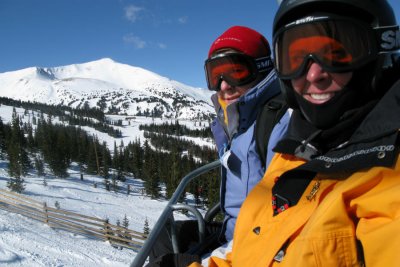 On the lift to Peak 10 at Breckenridge