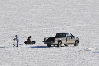 Ice fishermen on Twin Lakes