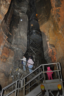 Stairway through a vertical cave
