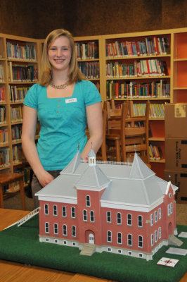 Model of the original 1885 school, made by Lori Meyer