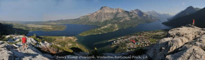 Waterton Panorama from the Bears Hump Overlook (the far right end of Waterton Lake is in the U.S.)