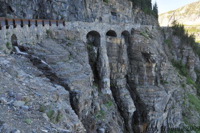 Triple arch bridge on the Going to the Sun Road