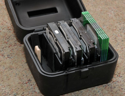 Backup Storage (formerly a Porter Cable pad sander case)