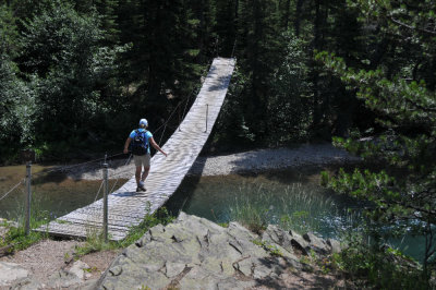 Swing Bridge crossing Waterton Creek