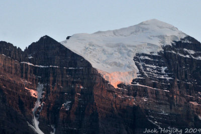 Last light on a glacier