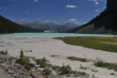 Glacier water dumping into Lake Louise
