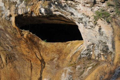 Cave in Travertine Wall