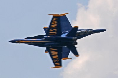 Blue Angels knife edge pass.  Converging speed of over 850 mph.
