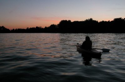 Sunset kayaking on Indian Lake, Lakeview, Ohio